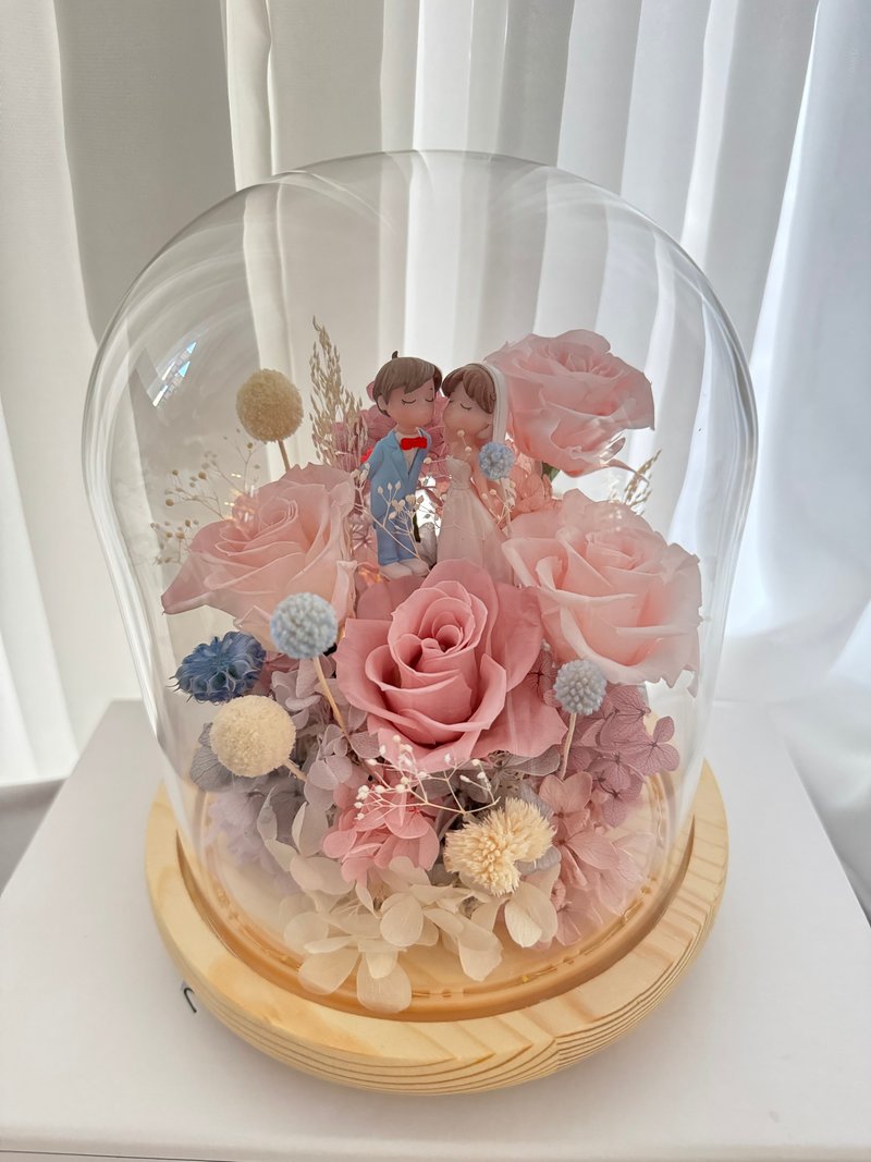 結婚 永生花花盅 永生花夜燈 贈送包裝禮盒和提袋 - 乾燥花/永生花 - 植物．花 