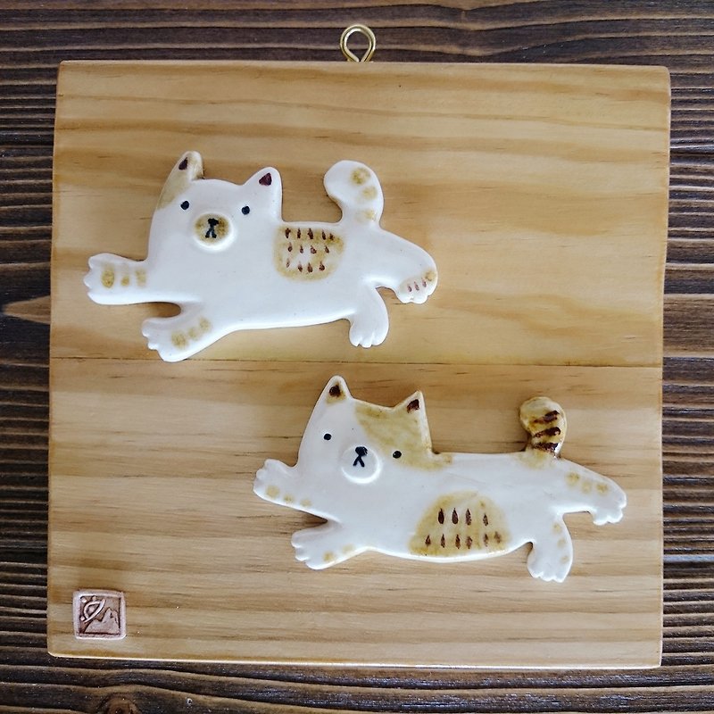 虎斑小貓陶板創作 - 裝飾/擺設  - 瓷 