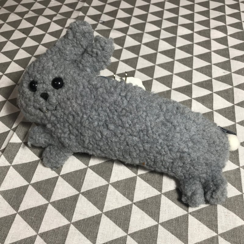 RABBIT LULU 飛奔小兔 灰灰 化妝包/筆袋/雜物包 - 化妝包/收納袋 - 棉．麻 灰色