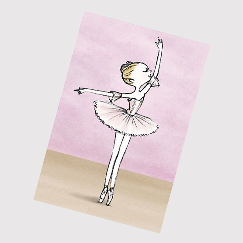 伊之珂芭蕾 | 睡美人 奧蘿拉公主 芭蕾明信片 - 卡片/明信片 - 紙 粉紅色