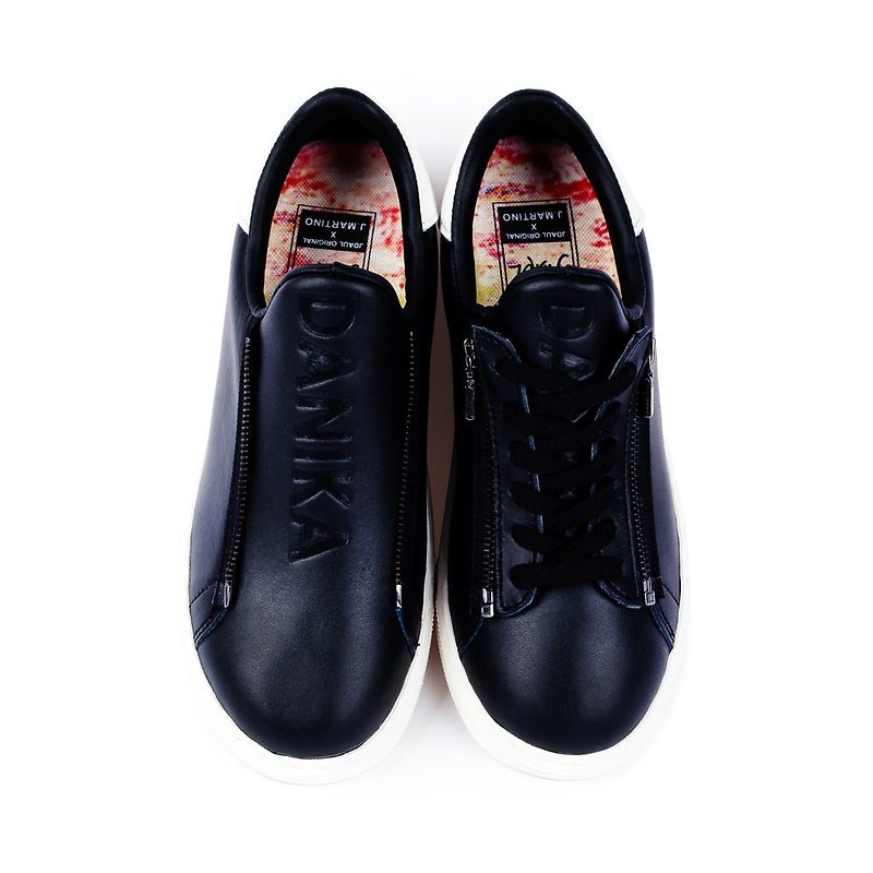 Jdaul Handmade in Korea/ SUPERB DANIKA REVERSE Sneakers BLACK - รองเท้าลำลองผู้หญิง - หนังเทียม 