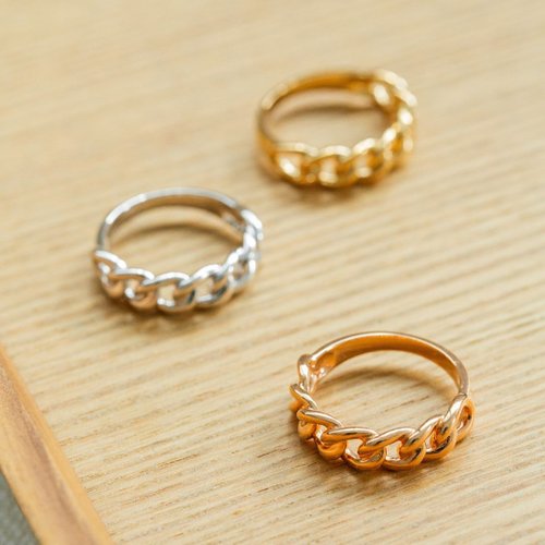 J&L Jewelry 純18K 古巴戒指(小) 個性 K金 戒指