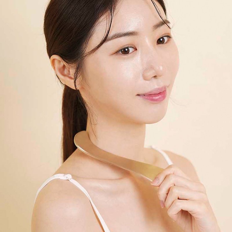 Korean brassware Facial Massager (angela Shape) - Facial Massage & Cleansing Tools - Copper & Brass Gold
