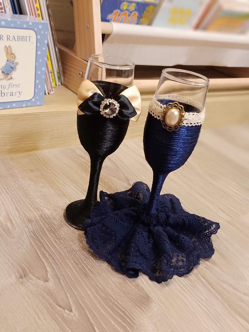 Royal Blue Mermaid Evening Dress Toast Cup - Items for Display - Glass 