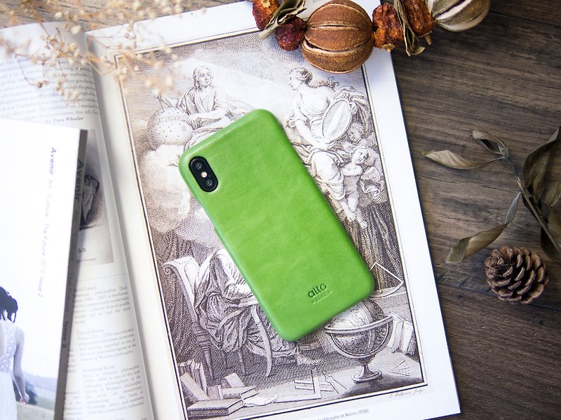 alto iPhone Xs Original Leather Case – Lime - เคส/ซองมือถือ - หนังแท้ สีเขียว