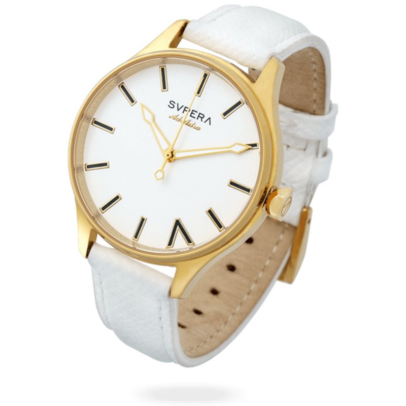 Stars New Series─ White Dawn / Champagne Gold | French Leather Strap & Metal Woven Strap - Women's Watches - Stainless Steel 