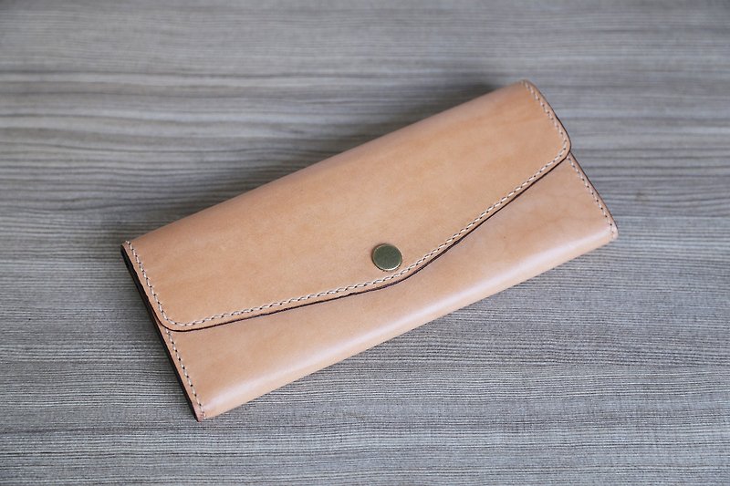 Yichuang Small Room | Vegetable Tanned Leather Simple and Practical Long Clip Mother's Day Gift - กระเป๋าสตางค์ - หนังแท้ สีส้ม