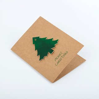 [タンジェント]クリスマスカードを送信するために革のキーリングは、クリスマスツリーの装飾しました