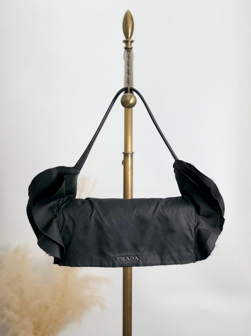 【 日本直送　名牌中古包 】PRADA プラダ ハンドバッグ ブラック ロゴ ナイロン vintage ヴィンテージ オールド hpnzuf - 手提包/手提袋 - 尼龍 黑色