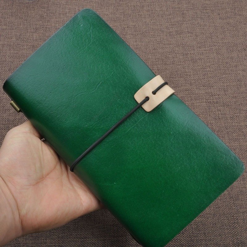 Large vegetable tanned leather first layer of leather retro travel notebook notebook diary PDA gift (free printed English name, constellations, Zodiac, etc.) - สมุดบันทึก/สมุดปฏิทิน - หนังแท้ 