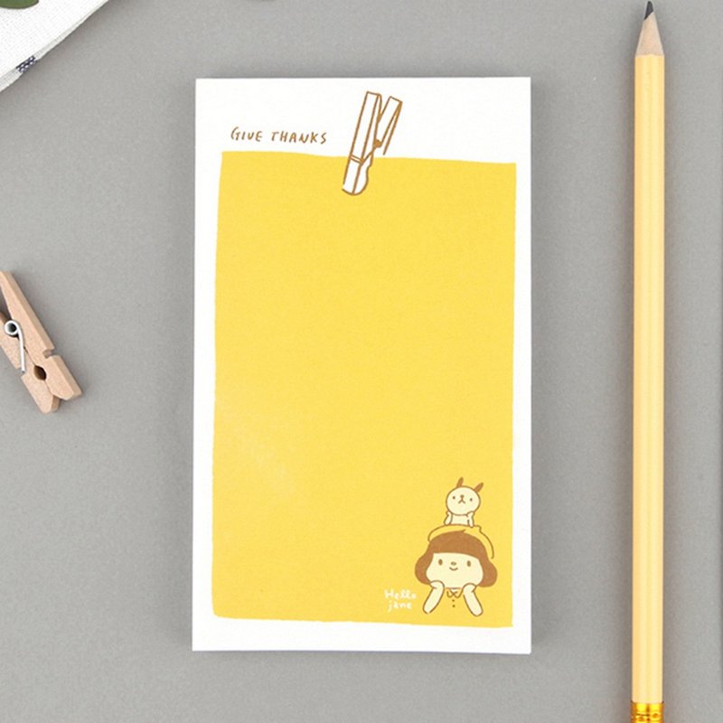 Hello Jenny note paper/mini letter paper 02. Thank you - Sticky Notes & Notepads - Paper Yellow