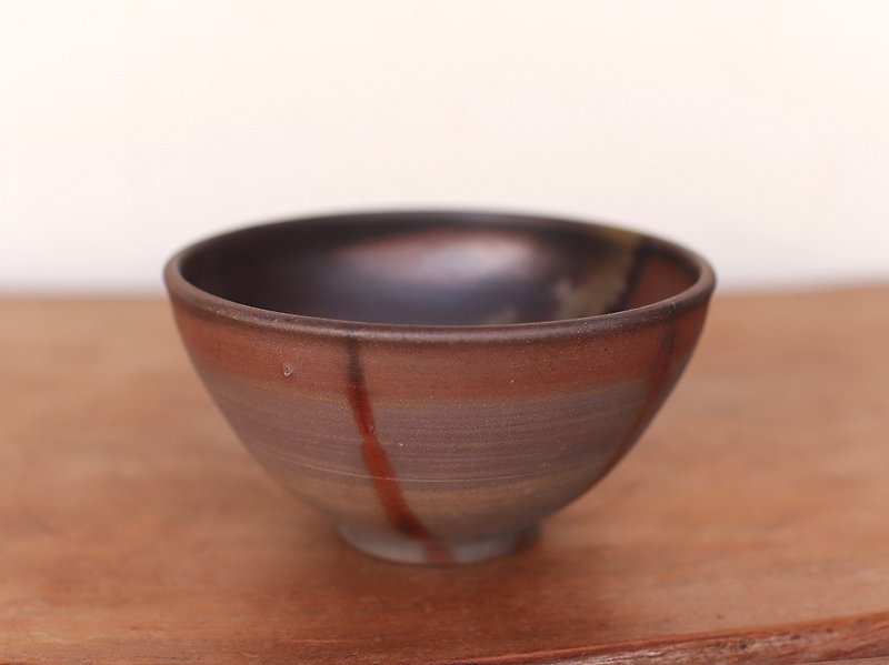 Bizen-yaki rice bowl (medium) m2-025 - Bowls - Pottery Brown