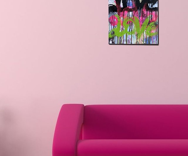 abstract painting wall decor canvas acrylic texture paste handmade original  work - Shop DariKo Wall Décor - Pinkoi