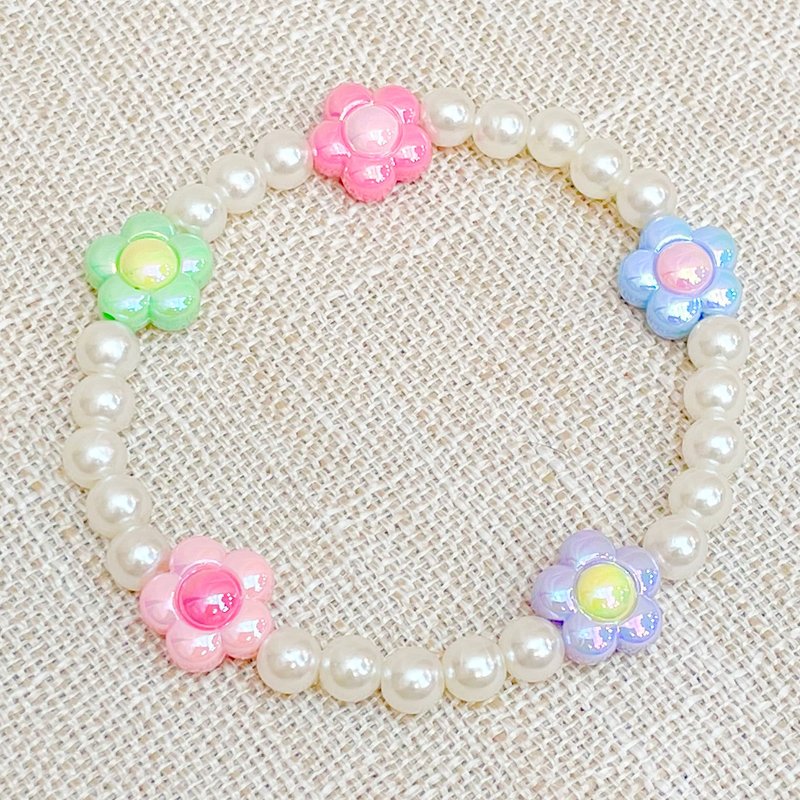 Colorful flower pearl necklace/pet scarf/dog scarf/cat scarf/rabbit scarf - ปลอกคอ - วัสดุกันนำ้ 