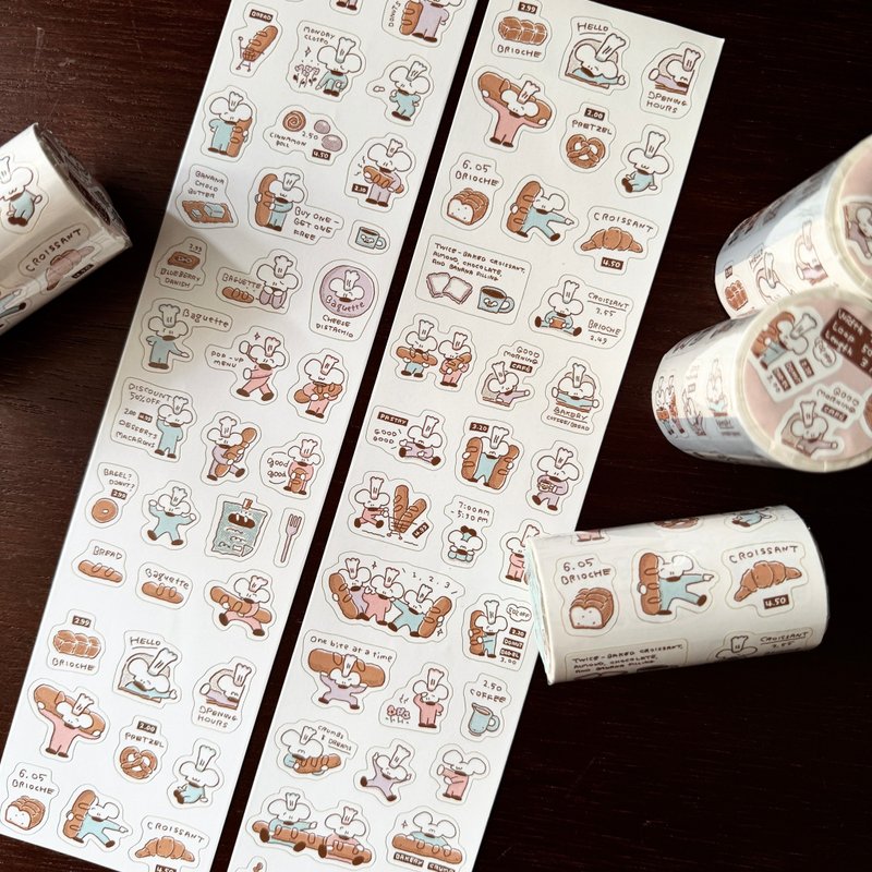 白日夢麵包店//Sticker roll - 貼紙 - 紙 