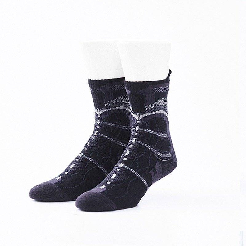 NIAR Stone Black socks - ถุงเท้า - ผ้าฝ้าย/ผ้าลินิน สีดำ