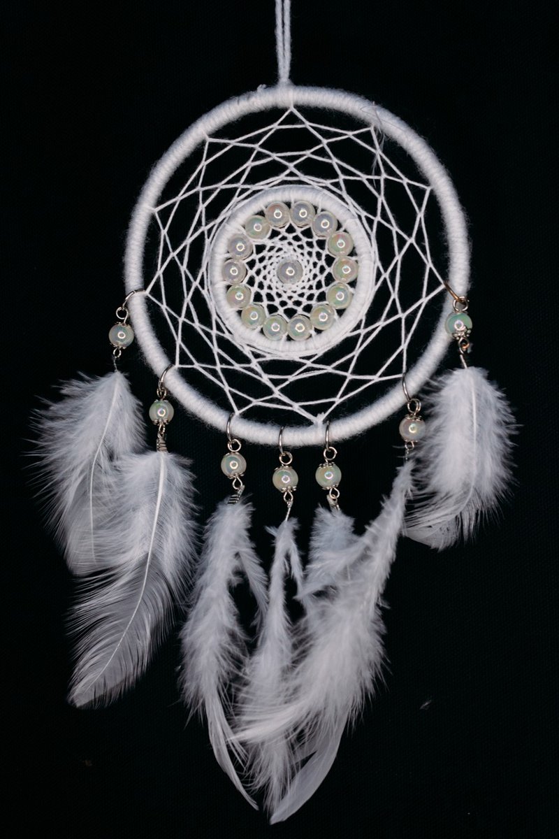 Handmade Dreamcatcher - 【Luminous White】 - Items for Display - Other Materials Blue