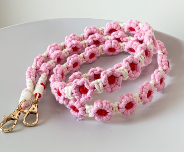 Braided Flower Cell Phone Strap Colourful Crossbody Bag Strap