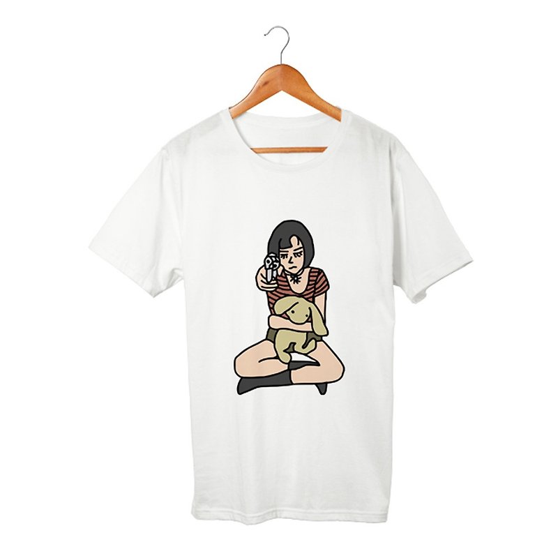 Mathilda #3 T-shirt - เสื้อยืดผู้ชาย - ผ้าฝ้าย/ผ้าลินิน ขาว