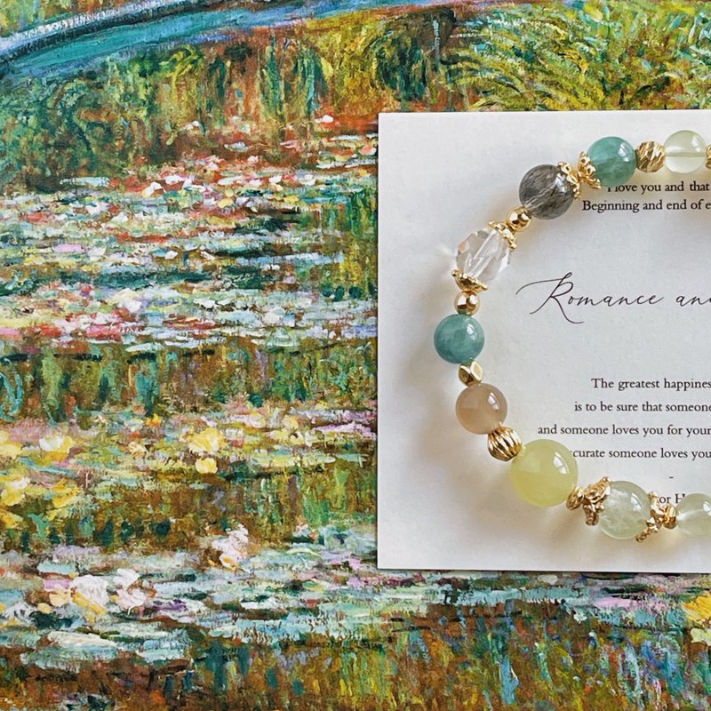 青鷺彼岸丨螢石+綠藍晶丨提神舒壓 排除負能丨客製化水晶手鍊 - 手鍊/手環 - 水晶 綠色