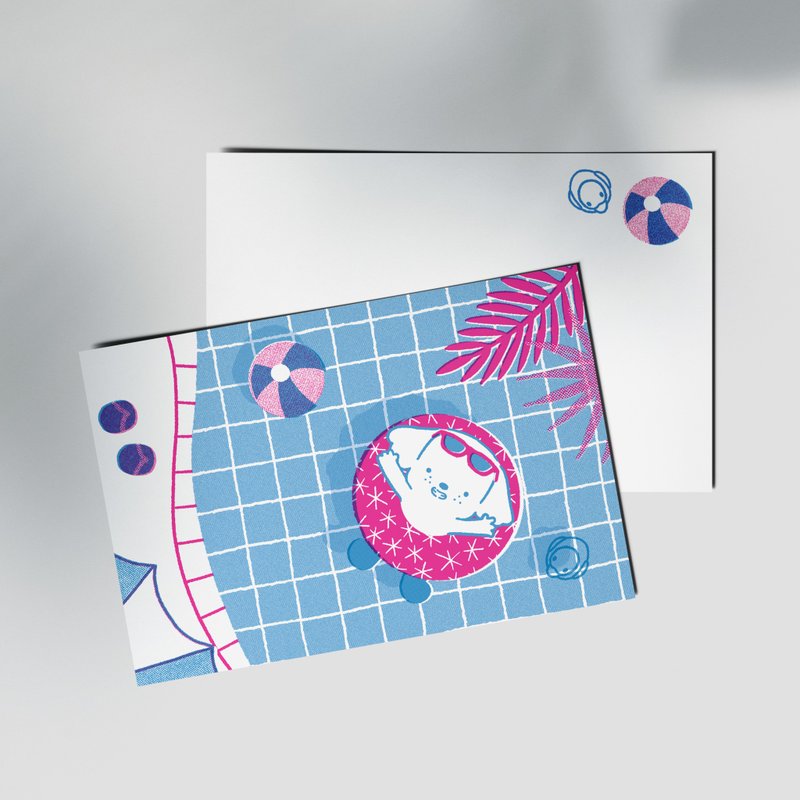 Summer Pool Postcard - 卡片/明信片 - 紙 