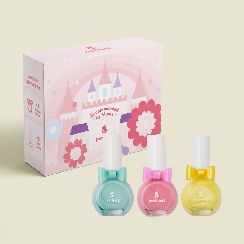韓國【peachand】兒童水溶性指甲油(附戒指)3入組-水果軟糖 - 其他 - 其他材質 多色