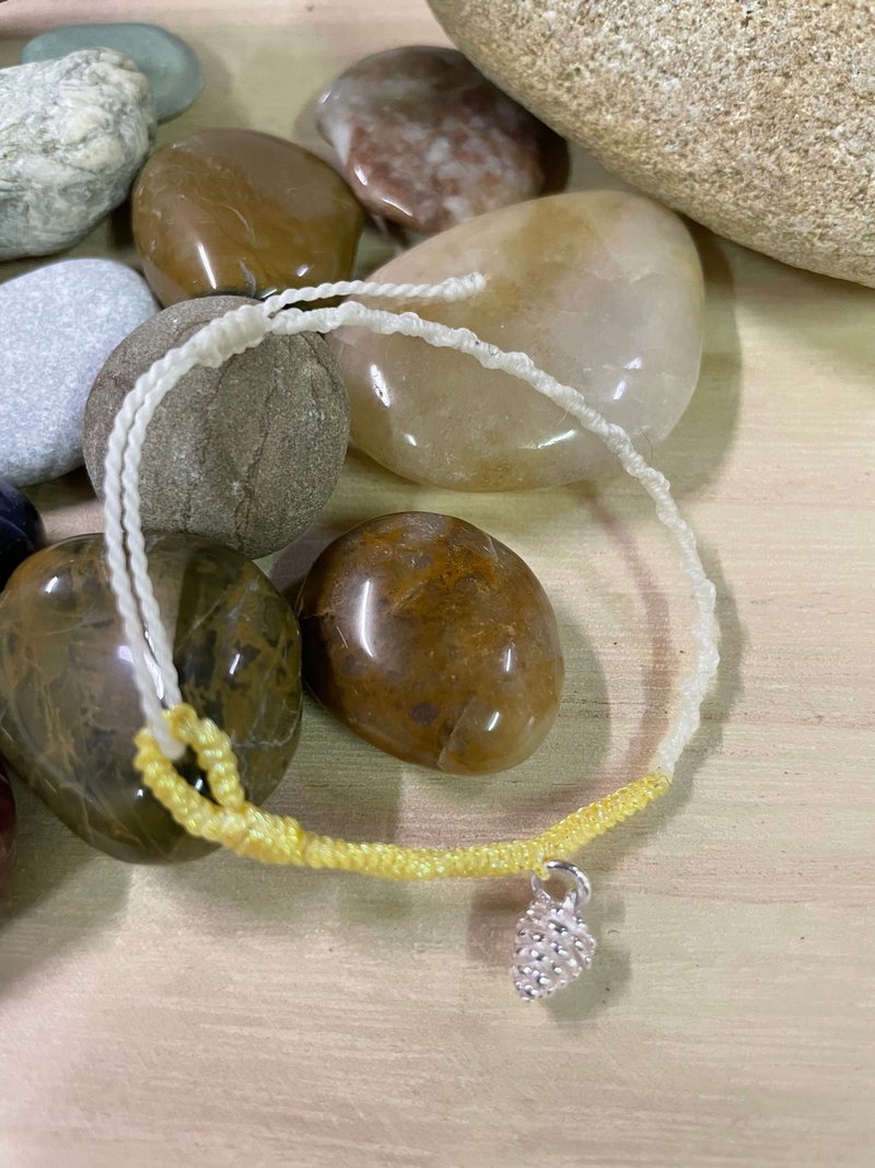 S925純銀 松果蠟線 - 手鍊/手環 - 純銀 