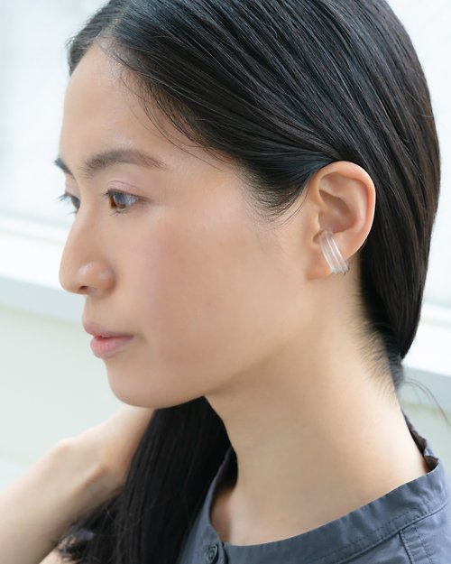 Hario Handmade Jewelry Hario手工玻璃耳骨夾 - 三環 (HAA-TL-EC)