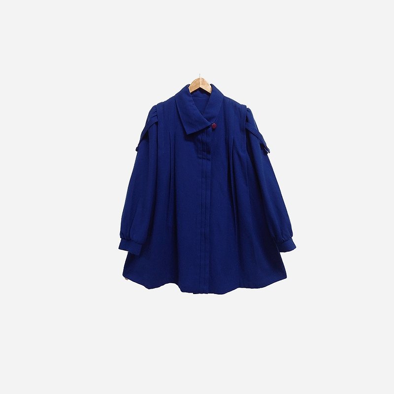 Vintage Pale blue umbrella coat coat - เสื้อแจ็คเก็ต - เส้นใยสังเคราะห์ สีน้ำเงิน