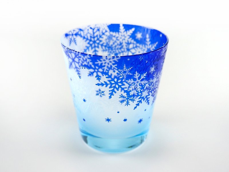 BlueSnow【降織】 - グラス・コップ - ガラス ブルー