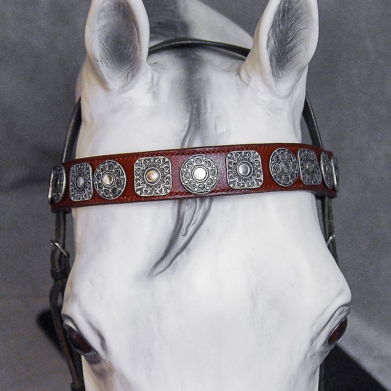 Medieval browband for horses Handmade horse brow band Custom size &amp; gift box