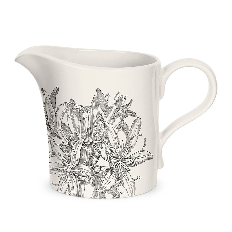 Portmeirion Agapanthus Covered Sugar Pot & Cream Jug - Coffee Pots & Accessories - Porcelain White