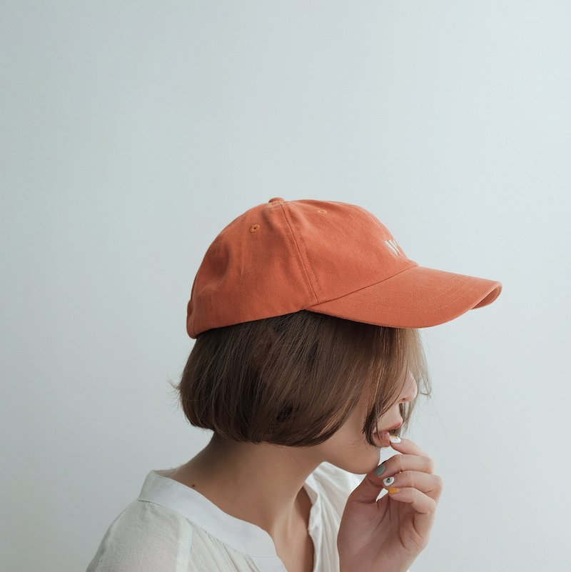 WHITEOAKFACTORY classic retro baseball cap - Orange - หมวก - เส้นใยสังเคราะห์ สีส้ม