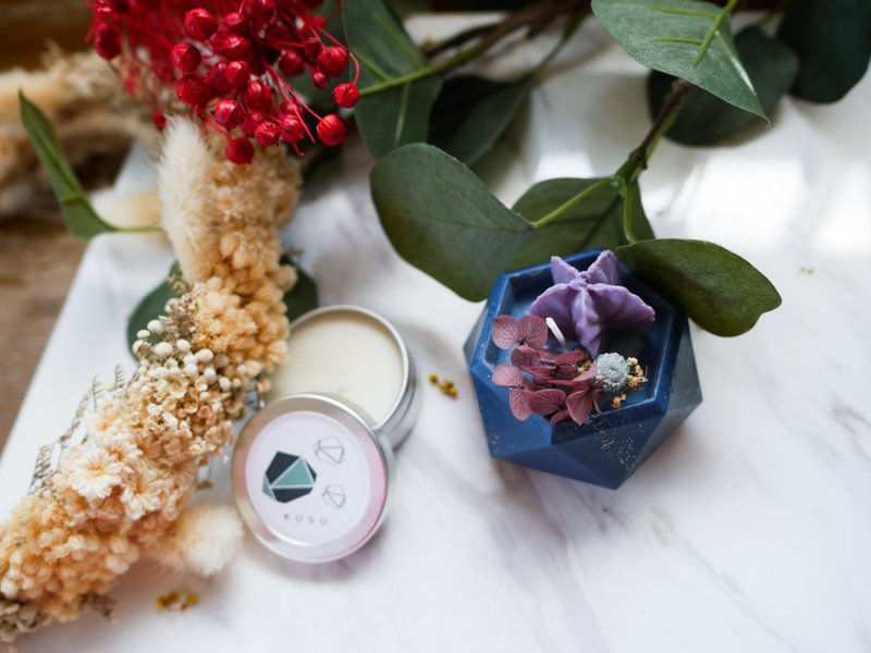 Vintage Flower Pot Candle (Purple) - 香氛蠟燭/燭台 - 蠟 紫色