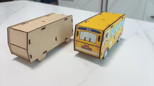 創翊家 Easy 中號交通模型 DIY - 01快樂巴士 DIY材料包