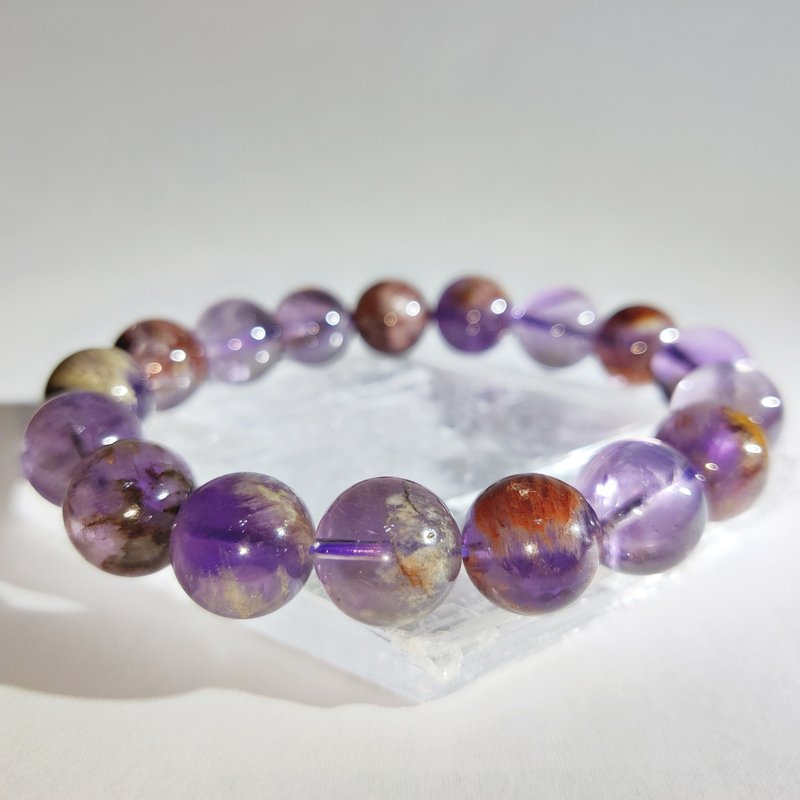 [Customized products] Purple Phantom South Africa 6-20mm Purple Phantom natural crystal bracelet - สร้อยข้อมือ - คริสตัล 