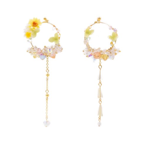 Sunshower Gold-plated 925 Silver Bouquet Earrings - Shop PAMYCARIE