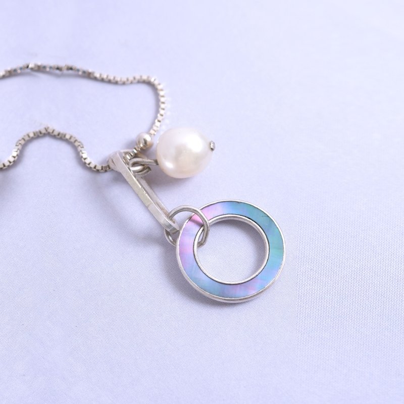 貝殼  星空 項鍊 #16 - 項鍊 - 銀 