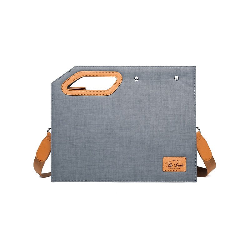 [The Dude] square handle bag briefcase light personality design Fashionista Mini - light gray - กระเป๋าคลัทช์ - วัสดุกันนำ้ สีเทา