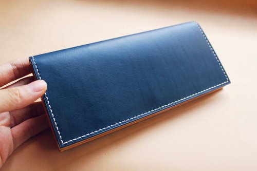 VULCAN LEATHER 精品手工皮件 【VULCAN 兩折對開長夾】義大利植鞣牛革 自選配色 可訂製無扣