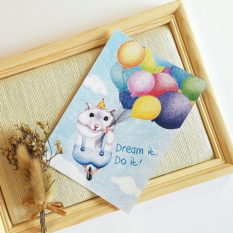 Postcard-Balloon Mice - การ์ด/โปสการ์ด - กระดาษ สีน้ำเงิน