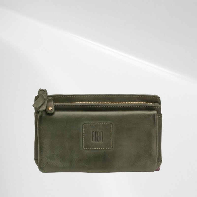 [Spain BIBA]Kansas Ka4 l multifunctional double zipper clutch bag - Clutch Bags - Genuine Leather Multicolor