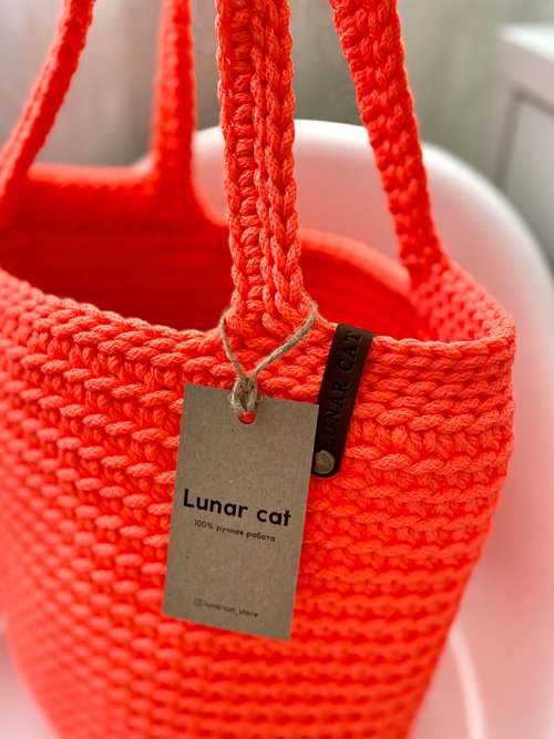 Crochet Tote Bag, Large Crochet Bag, Reusable Grocery Bag, Beach Bag  Crocheted - Shop LunarCat Handbags & Totes - Pinkoi