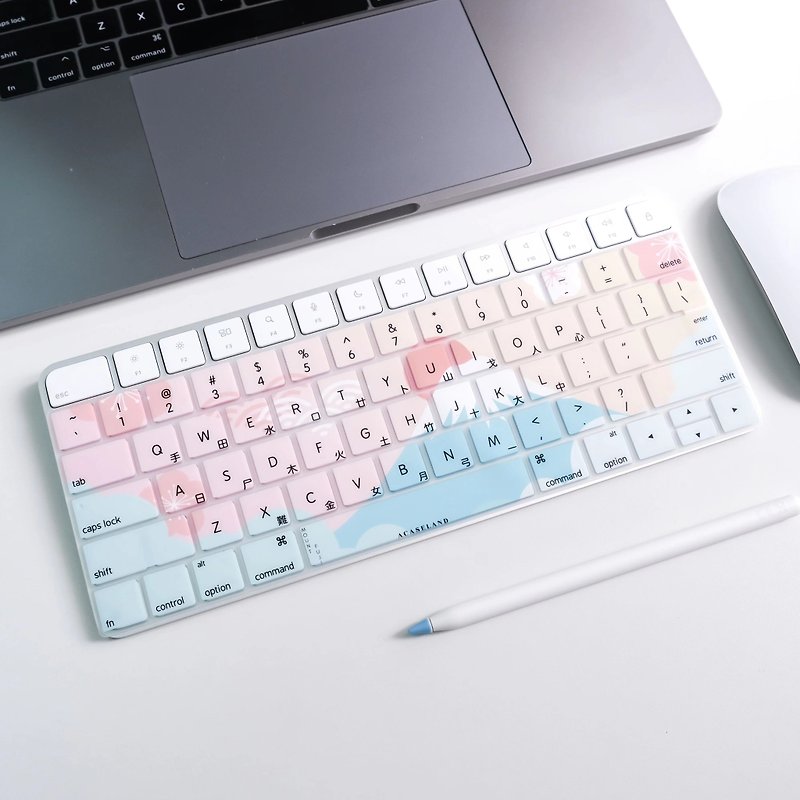 Sakura Fuji [Blue Series] Transparent Keyboard Cover - Tablet & Laptop Cases - Plastic 