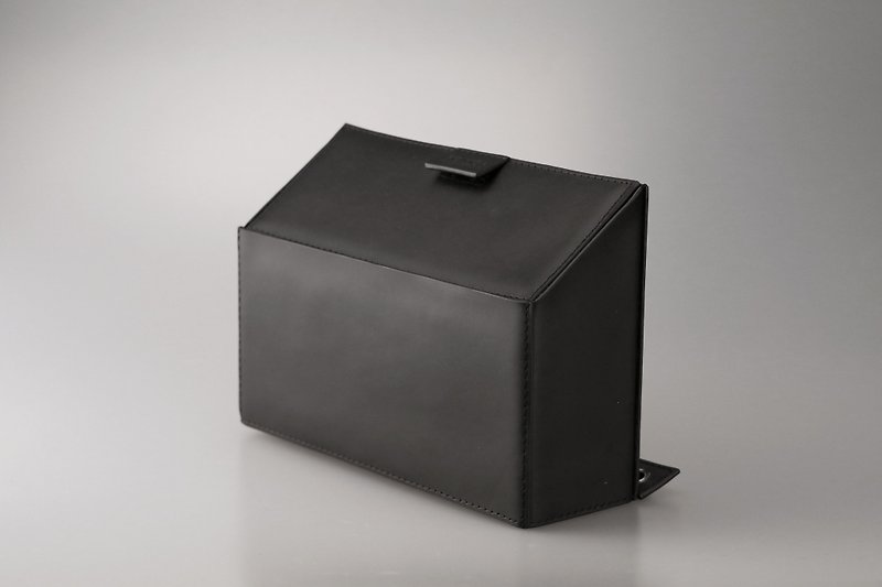 POMCH-Cube Cut Crossbody Bag - Messenger Bags & Sling Bags - Genuine Leather Black