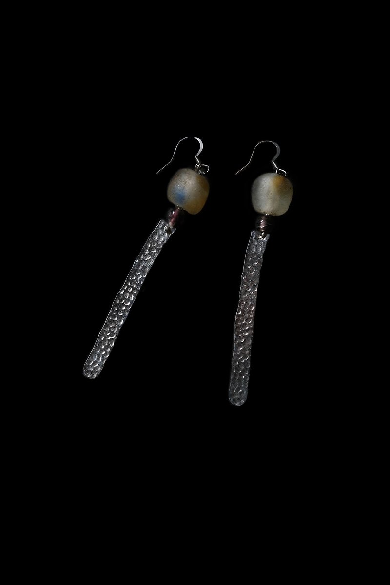 Long Bijoux Mmxxiii Flat Bar Crotalia / Water Wave Galaxy Dangle Earrings - Earrings & Clip-ons - Glass 