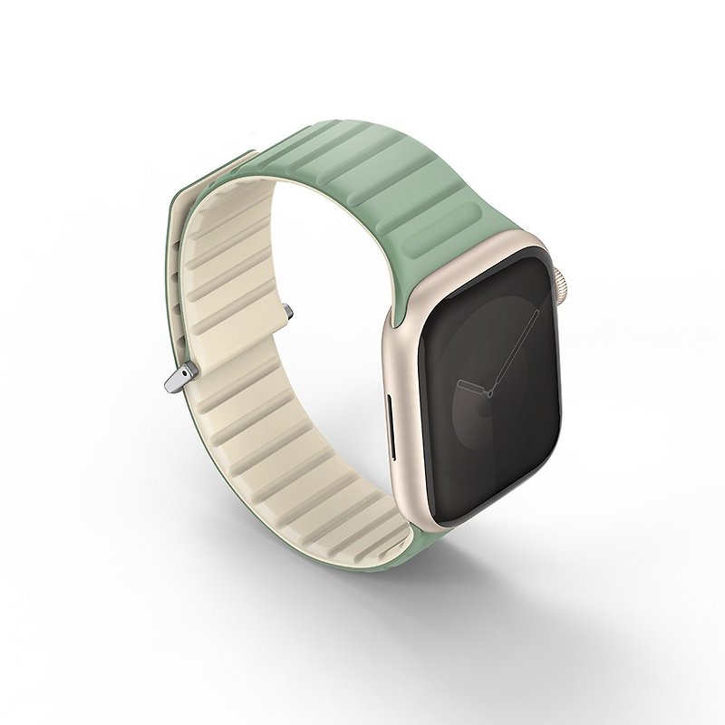 Revix EVO Apple Watch 41/40/38mm two-color waterproof Silicone magnetic strap-green rice - สายนาฬิกา - ซิลิคอน สีเขียว
