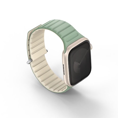 UNIQ Revix Apple Watch 41/40/38mm 雙色防水矽膠磁吸錶帶-嫩綠米