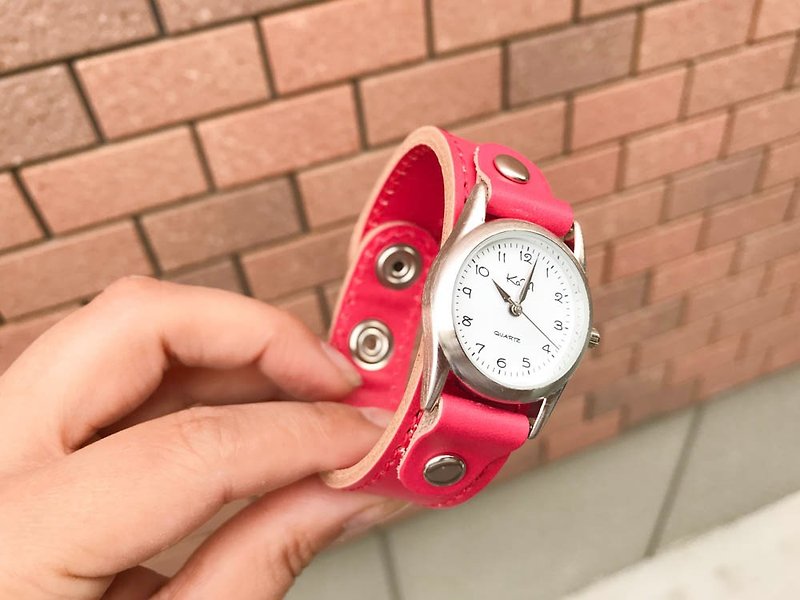 STITCH　毎日つけていたくなる時計　ステッチラン腕時計　ユニセックスOK　SRW-RRR-RS - 女錶 - 真皮 紅色