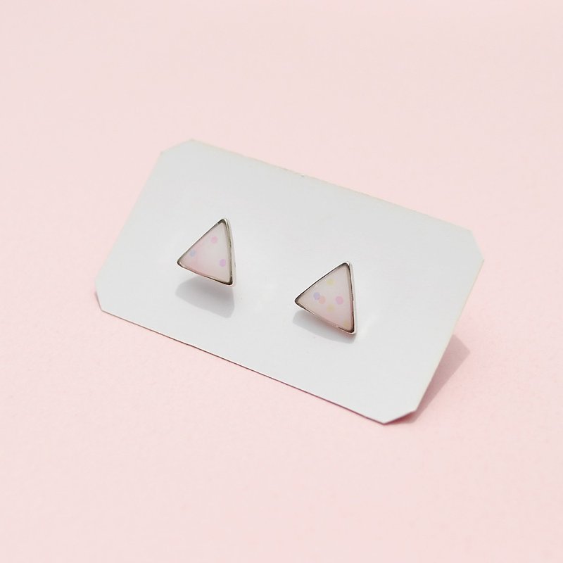 Triangle sequin earrings - ต่างหู - เรซิน สึชมพู